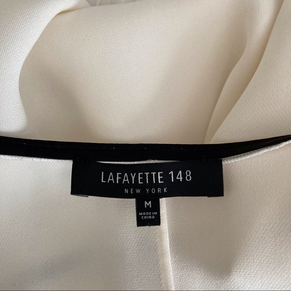 Lafayette 148 Silk Cold Shoulder Kaila Blouse - Picture 6 of 9